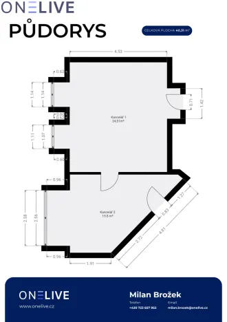 Pronájem kanceláře, Plzeň, Tylova, 40 m2
