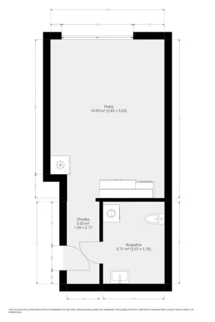 Pronájem bytu 1+kk, Brno, Svitavská, 33 m2