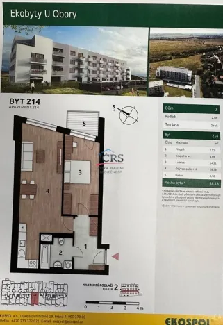 Pronájem bytu 2+kk, Praha - Uhříněves, Františka Diviše, 58 m2