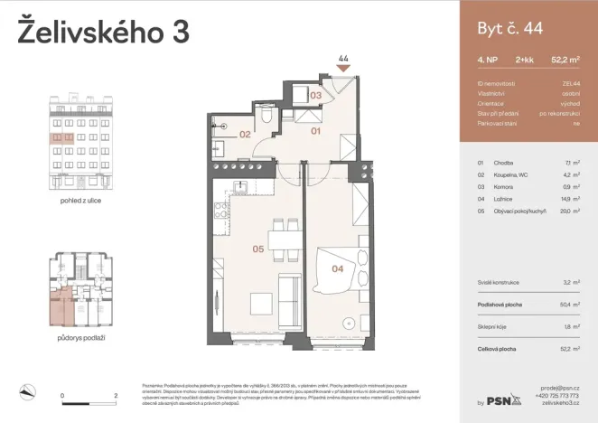 Prodej bytu 2+kk, Praha, Jana Želivského, 47 m2