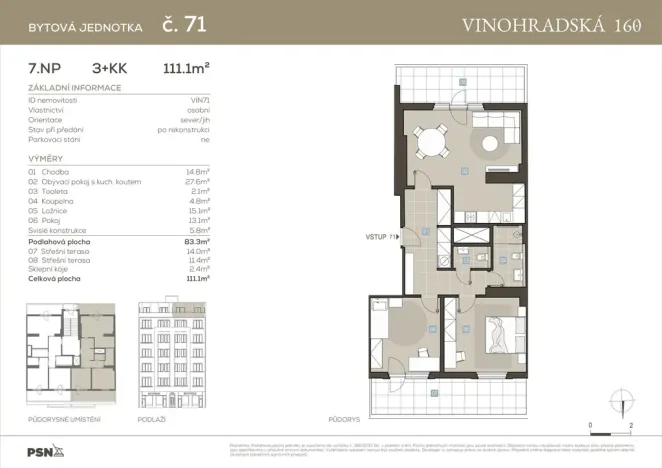 Prodej bytu 3+kk, Praha, Vinohradská, 78 m2
