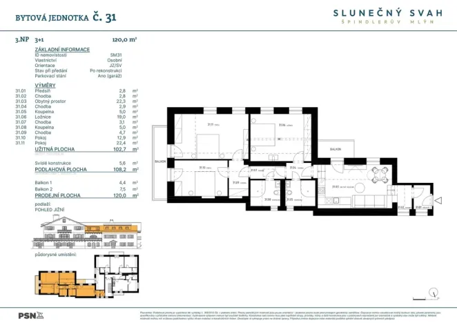 Prodej bytu 4+kk, Špindlerův Mlýn - Bedřichov, 103 m2