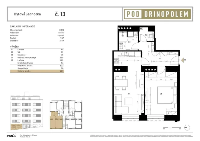 Prodej bytu 2+kk, Praha, Pod Drinopolem, 56 m2