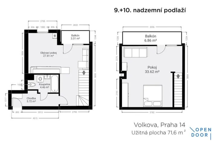 Prodej bytu 2+kk, Praha - Černý Most, Volkova, 82 m2
