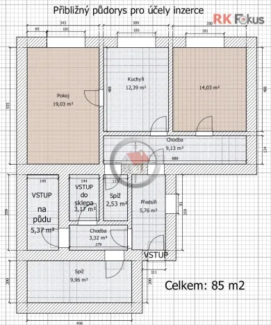 Prodej rodinného domu, Třebíč - Slavice, 85 m2
