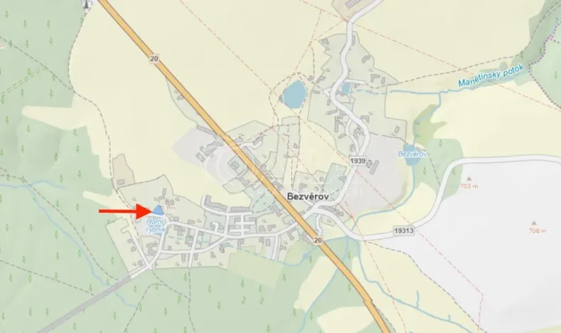 Prodej pozemku pro bydlení, Bezvěrov, 665 m2