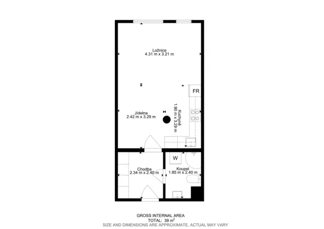 Prodej bytu 1+kk, Praha - Prosek, Nad šestikopy, 37 m2