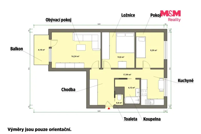 Pronájem bytu 3+1, Mariánské Lázně - Úšovice, Podhorská, 63 m2