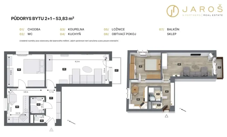 Prodej bytu 2+1, Byšice, Mladoboleslavská, 54 m2