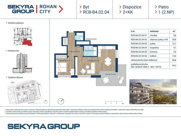 Prodej bytu 2+kk, Praha - Karlín, Sokolova, 56 m2