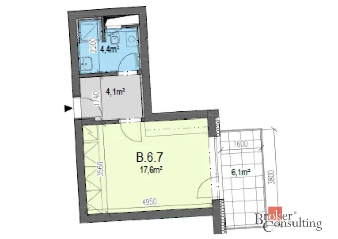 Pronájem bytu 1+kk, Brno - Trnitá, Křenová, 28 m2