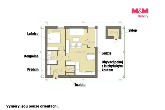 Pronájem bytu 2+kk, Plzeň - Lobzy, Sušická, 46 m2