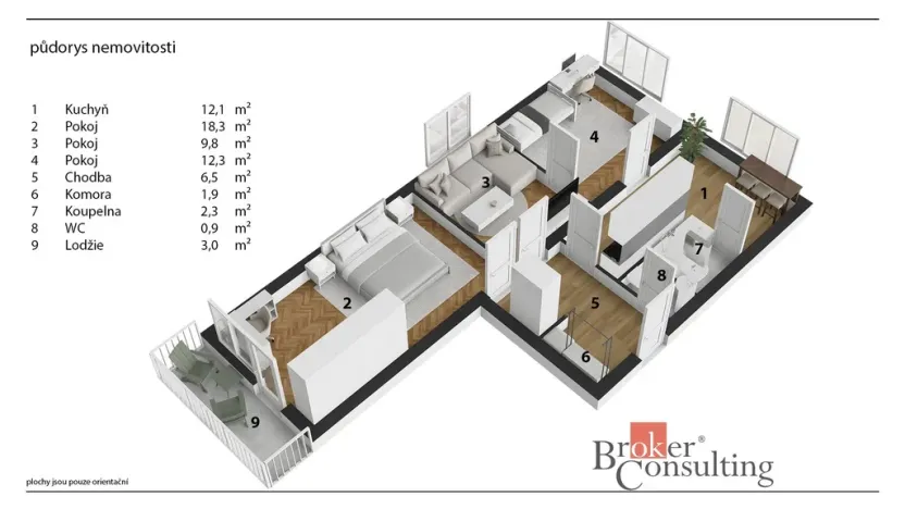 Prodej bytu 3+1, Pardubice - Bílé Předměstí, Na Drážce, 72 m2