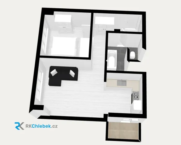 Pronájem bytu 2+kk, Frýdek-Místek - Místek, Bezručova, 42 m2