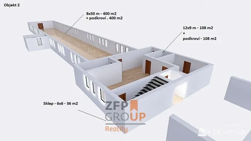 Prodej zemědělského objektu, Banín, 1575 m2