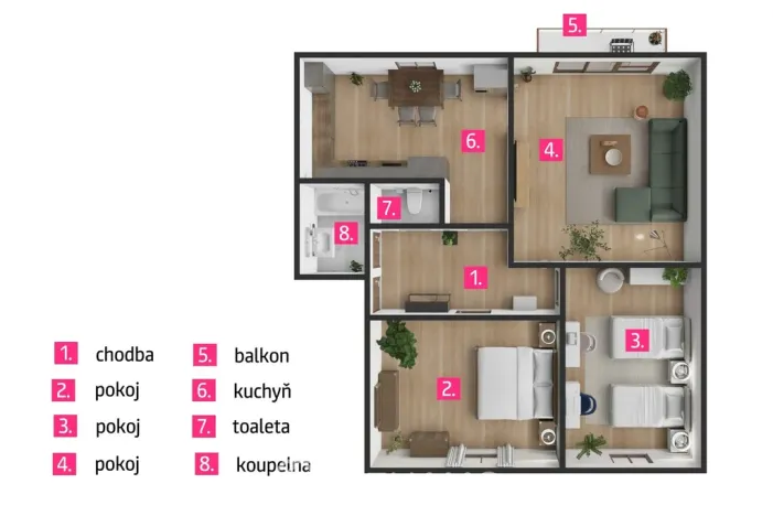 Pronájem bytu 3+1, Tavíkovice, 90 m2