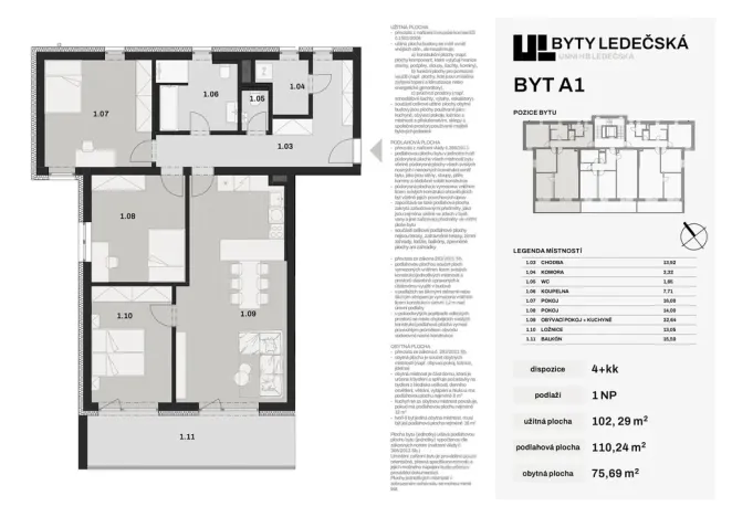Prodej bytu 4+kk, Havlíčkův Brod, Ledečská, 101 m2