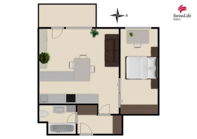 Pronájem bytu 2+kk, Praha - Horní Měcholupy, Nad přehradou, 47 m2