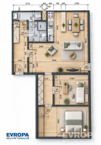 Prodej bytu 3+kk, Praha - Karlín, U Sluncové, 66 m2