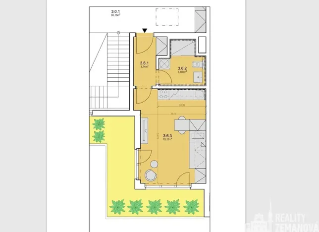 Pronájem bytu 1+kk, Praha - Vinohrady, Korunní, 27 m2