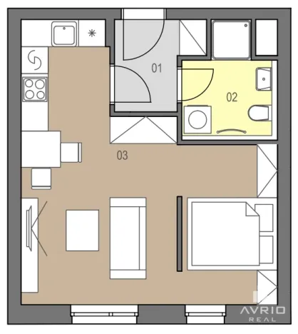 Pronájem bytu 1+kk, Brno - Židenice, Líšeňská, 40 m2