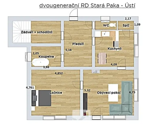 Prodej rodinného domu, Stará Paka - Ústí, 300 m2