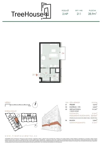 Prodej bytu 1+kk, Brno, Příční, 29 m2