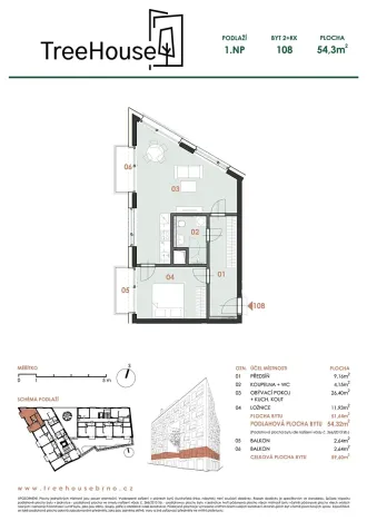 Prodej bytu 2+kk, Brno, Příční, 54 m2