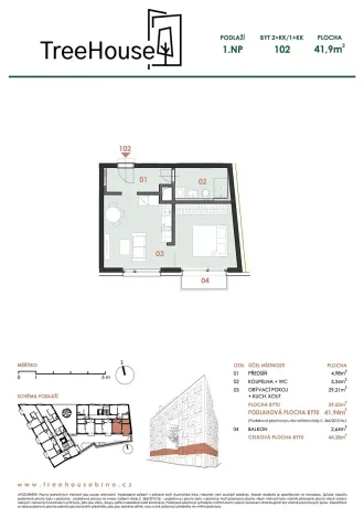 Prodej bytu 2+kk, Brno, Příční, 42 m2