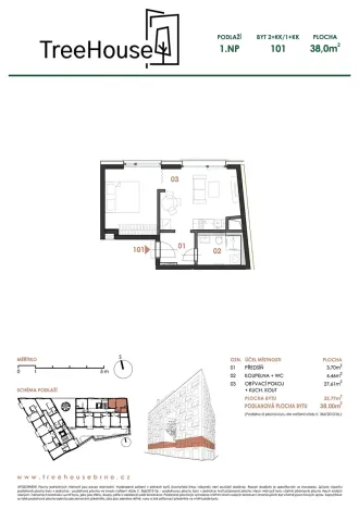 Prodej bytu 2+kk, Brno, Příční, 38 m2