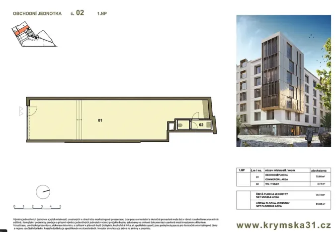 Prodej obchodního prostoru, Praha - Vršovice, Krymská, 181 m2