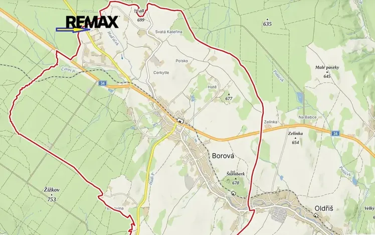 Prodej pozemku pro bydlení, Borová, 7429 m2