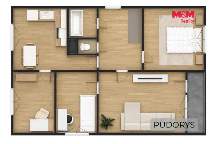 Prodej bytu 4+1, Světlá nad Sázavou, Na Bradle, 70 m2