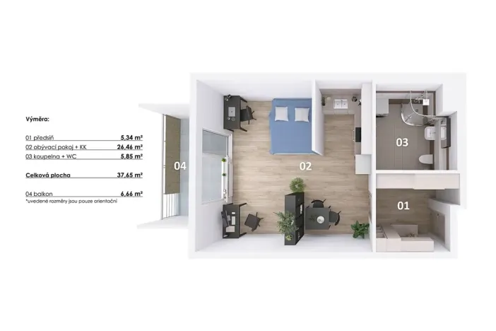 Prodej bytu 1+kk, Praha - Modřany, Soukalova, 38 m2