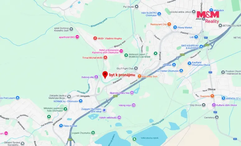 Pronájem bytu 1+1, Chomutov, Kamenný vrch, 40 m2