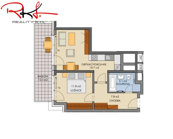 Pronájem bytu 2+kk, Praha - Stodůlky, 59 m2