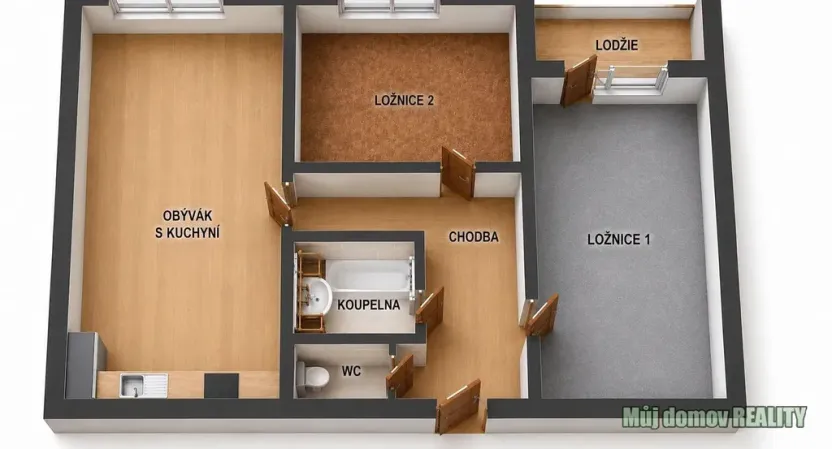Pronájem bytu 3+kk, Praha - Modřany, Jordana Jovkova, 65 m2