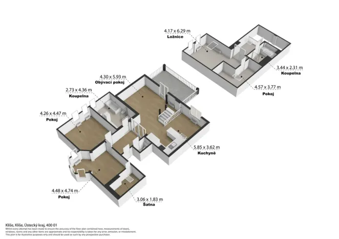 Pronájem bytu 4+kk, Ústí nad Labem - Klíše, Beethovenova, 151 m2