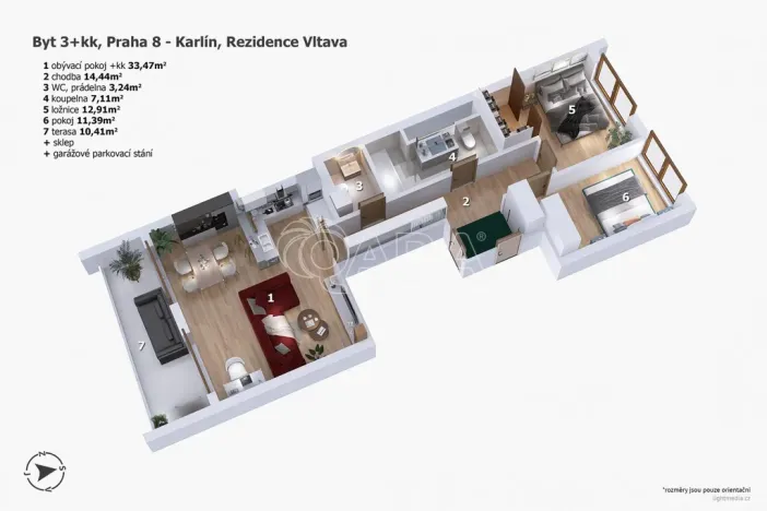 Prodej bytu 3+kk, Praha - Karlín, Za Karlínským přístavem, 88 m2