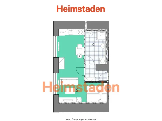 Pronájem bytu 1+kk, Havířov - Prostřední Suchá, Hornická, 30 m2