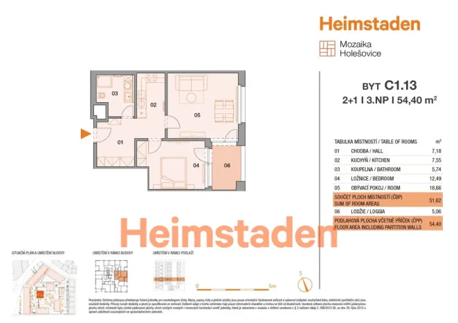 Pronájem bytu 2+1, Praha - Holešovice, U Pergamenky, 54 m2