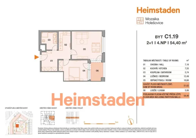 Pronájem bytu 2+1, Praha - Holešovice, U Pergamenky, 55 m2