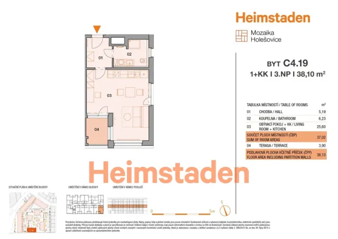 Pronájem bytu 1+kk, Praha - Holešovice, Vrbenského, 39 m2