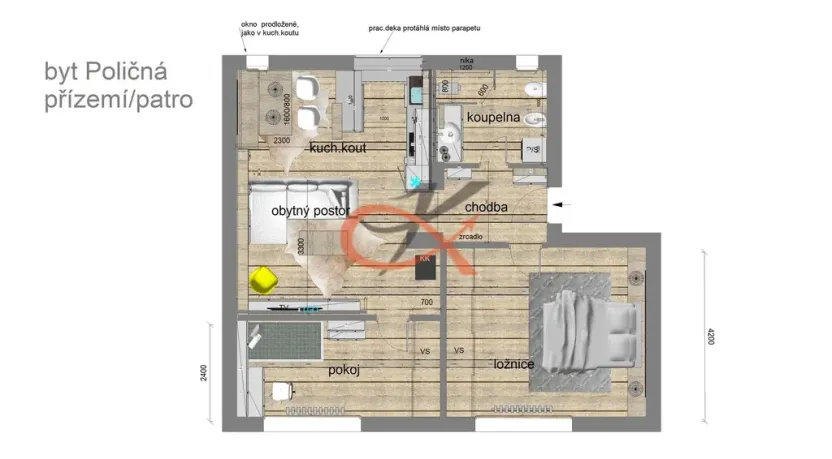 Pronájem bytu 3+kk, Valašské Meziříčí - Poličná, 75 m2