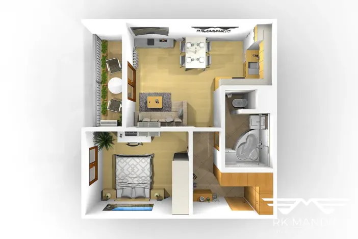 Pronájem bytu 2+kk, Zbuzany, Lomená, 43 m2