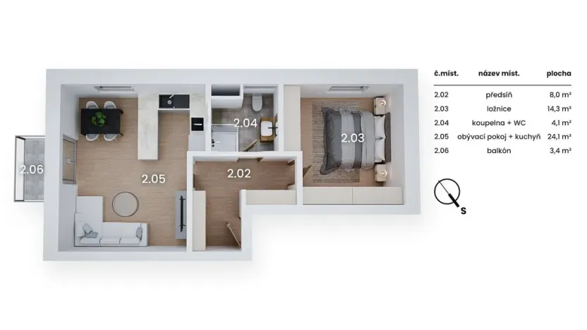 Prodej bytu 2+kk, Lázně Bohdaneč, Šípkova, 56 m2