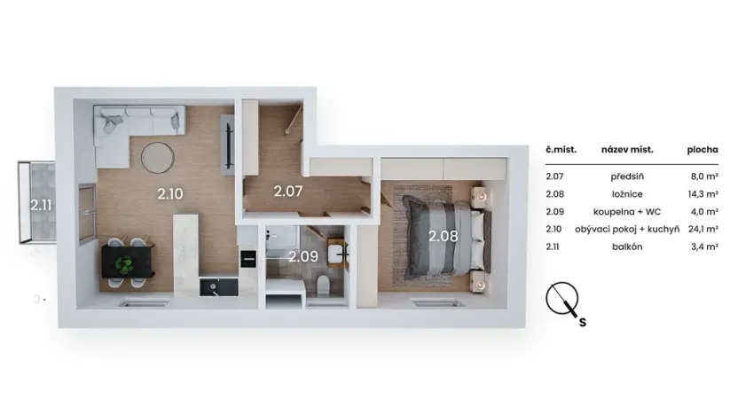 Prodej bytu 2+kk, Lázně Bohdaneč, Šípkova, 56 m2