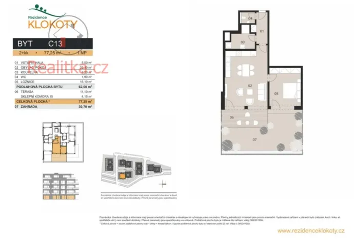 Prodej bytu 2+kk, Tábor - Klokoty, Jaroslava Vacka, 77 m2