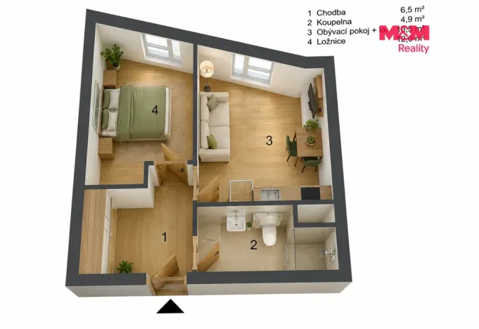 Pronájem bytu 1+kk, Hořovice, U Štěpánků, 38 m2