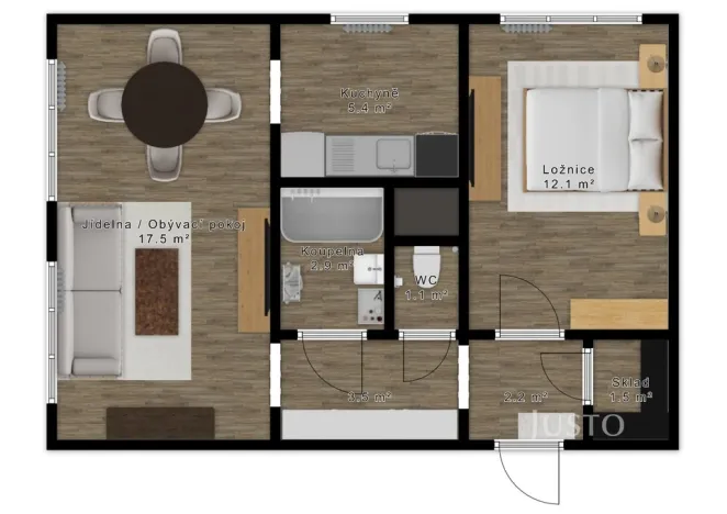 Prodej bytu 2+1, Praha - Kobylisy, Šimůnkova, 46 m2